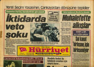 Hürriyet Gazetesi 13 Ocak 1984 - Fikret Hakanın 5 Günahı - İktidarda Veto Şoku GZ125974 - 1