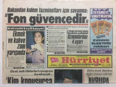 Hürriyet Gazetesi 13 Ocak 1986 - Ekmek Ve Kahve Zam Yarışında GZ35695 - 1
