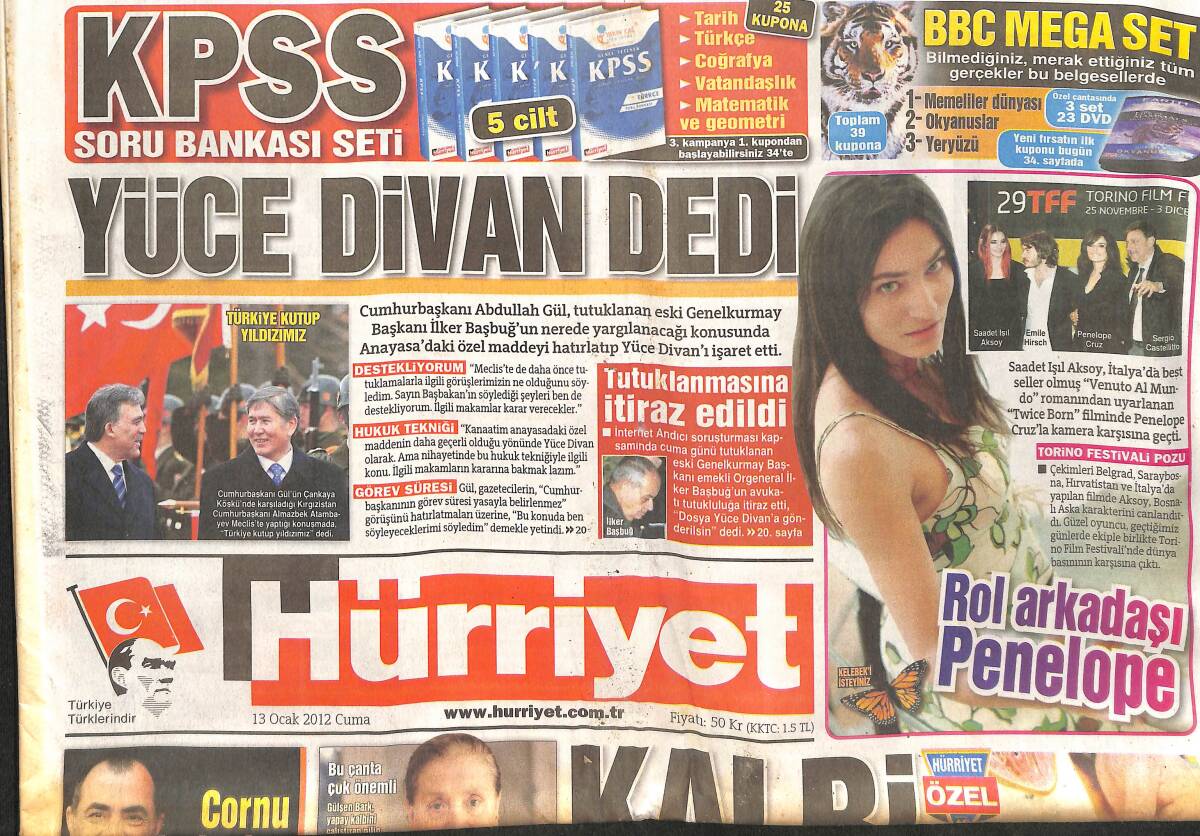 Hürriyet Gazetesi 13 Ocak 2012 - Bakan Recep Akdağ: Başbakan'a Gıpta Ediyorum! - Felıpe Melo : 10 Numara İle Kendimi Ronaldinho Gibi Hissediyorum! GZ136982 - 1