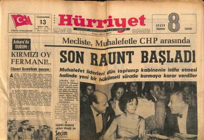 Hürriyet Gazetesi 13 Şubat 1965 - Mecliste , Muhalefetle CHP Arasında Son Raunt Başladı GZ117429 - 1