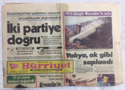 Hürriyet Gazetesi 13 Şubat 1984 - Deli Deli Bakıyor Alain Delon Yaş Bunalımında - GZ19679 - 1