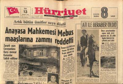 Hürriyet Gazetesi 13 Temmuz 1965 - Şarkıcı Muzaffer Akgünün Çalınan Otomobili İle Kadın Kaçırdılar GZ68691 - 1