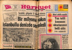 Hürriyet Gazetesi 13 Temmuz 1970 - Bir Milyona Yakın İstanbullu Denizde Serinledi GZ72403 - 2