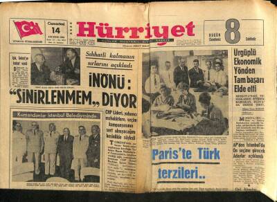 Hürriyet Gazetesi 14 Ağustos 1965 - Ürgüplü Ekonomik Yönden Tam Başarı Elde Etti GZ91656 - 1