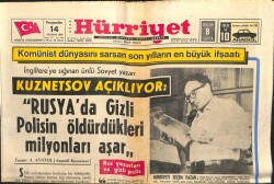 Hürriyet Gazetesi 14 Ağustos 1969 - Rus Çin Hududunda Kanlı Çarpışmalar GZ103469 - 2