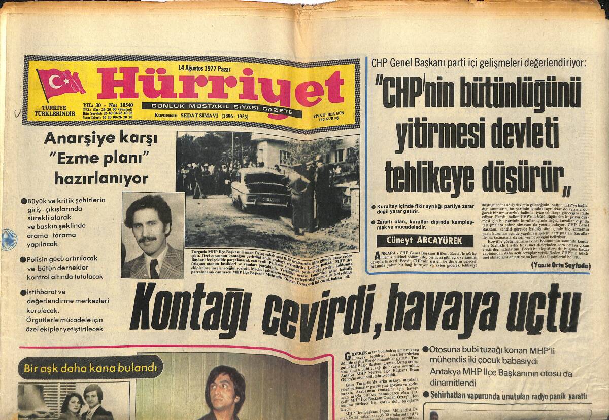 Hürriyet Gazetesi 14 Ağustos 1977 - İlaç Yokluğundan Doktorlar Reçete Yazmakta Güçlük Çekmeye Başladı GZ147025 - 1