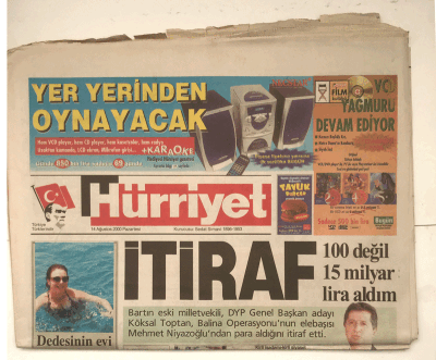 Hürriyet Gazetesi 14 Ağustos 2000 - Bahçeli Çok Yadırgadım GZ5402 - 2
