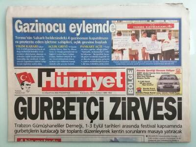 Hürriyet Gazetesi 14 Ağustos 2000 Kapımız Açıktır İsteyen Gelsin -GZ14840 - 1