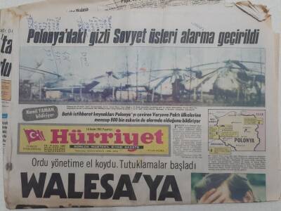 Hürriyet Gazetesi - 14 Aralık 1981 - Polonyada Ordu Yönetime El Koydu Tutuklamalar Başladı GZ112669 - 1