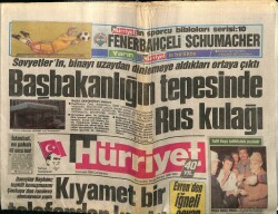 Hürriyet Gazetesi 14 Aralık 1988 - Başbakanlığın Tepesinde Rus Kulağı GZ64322 - 2