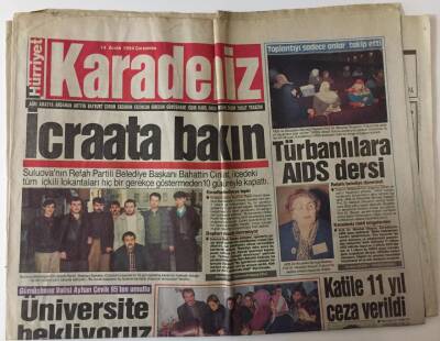 Hürriyet Gazetesi 14 Aralık 1994 Karadeniz Eki - İcraata Bakın Refah Partisi Belediye Başkanı İçkili Lokantaları 10 Gün Süreyle Kapattı GZ26473 - 1
