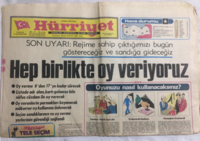 Hürriyet Gazetesi 14 Ekim 1979 - Hep Birlikte Oy Veriyoruz - GZ19827 - 1
