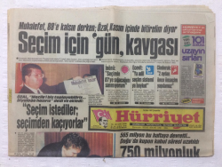 Hürriyet Gazetesi 14 Ekim 1987 - Seçim İstediler Seçimden Kaçıyorlar,Korutürk Matemi - GZ17361 - 2