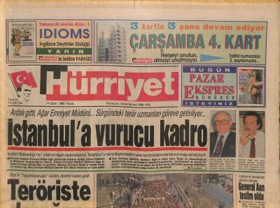 Hürriyet Gazetesi 14 Ekim 1990 - Vehbi Koç İle Türkan Şoraydan Kadınlara Çağrı - General Aun Teslim Oldu GZ126166 - 1