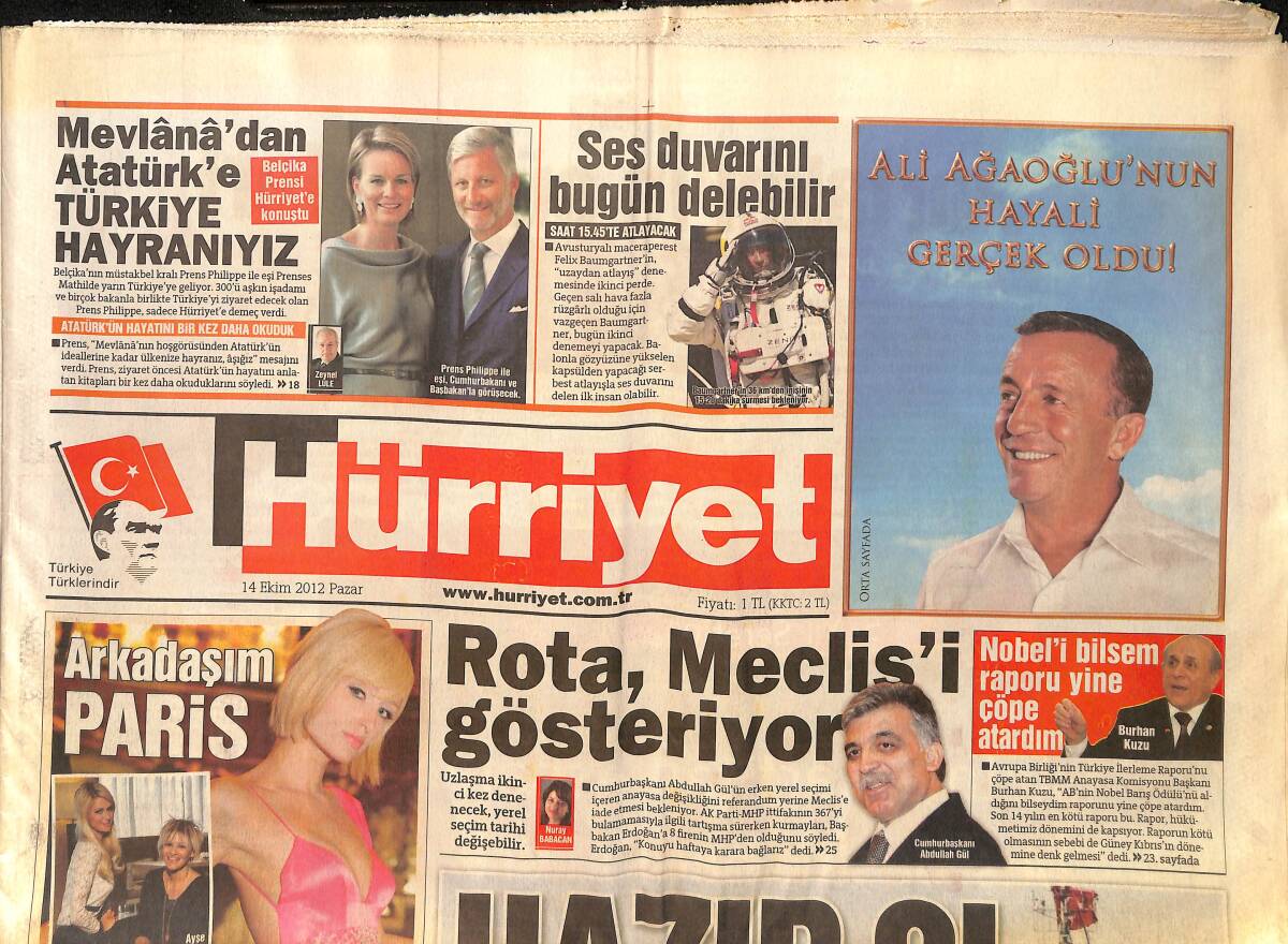 Hürriyet Gazetesi 14 Ekim 2012 - Yüzümüz Ol Alex - BM Suriye'de Acizlik İçinde GZ160139 - 1