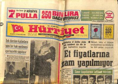 Hürriyet Gazetesi - 14 Eylül 1971 - Et Fiyatlarına Zam Yapılmıyor GZ99320 - 1