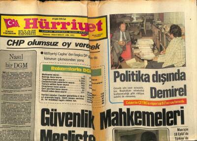 Hürriyet Gazetesi 14 Eylül 1976 - Politika Dışında Demirel GZ76388 - 1