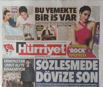 Hürriyet Gazetesi 14 Eylül 2018-ABDye Tyson Yumruğu GZ45778 - 2