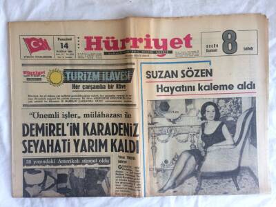 Hürriyet Gazetesi 14 Haziran 1965 - Demirelin Karadeniz Seyehati Yarım Kaldı GZ73548 - 1