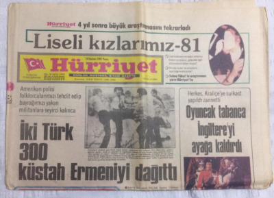 Hürriyet Gazetesi 14 Haziran 1981 - İki Türk 300 Küstah Ermeniyi Dağıttı - GZ19714 - 1