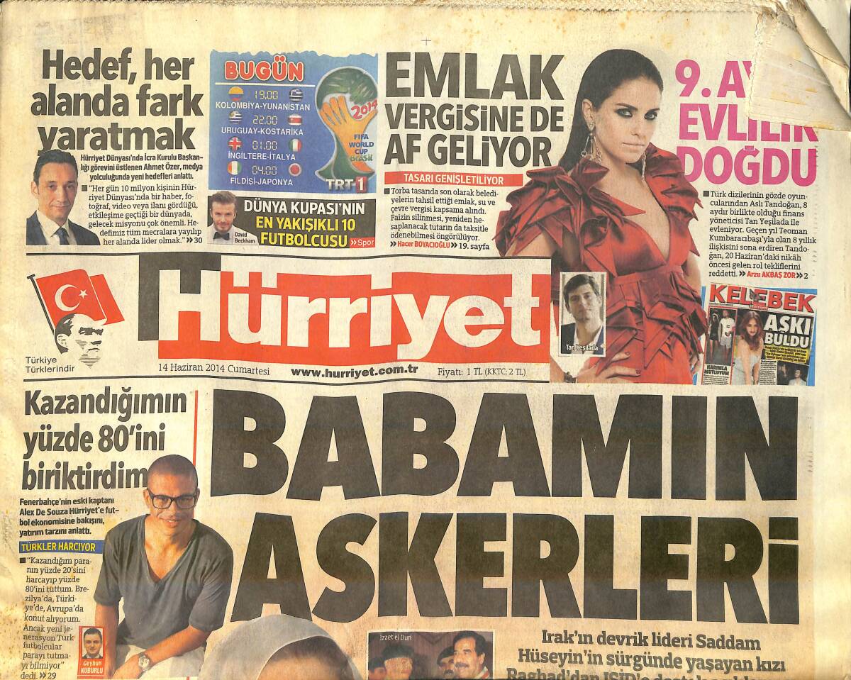 Hürriyet Gazetesi 14 Haziran 2014 - Bahçeli : Bu , Türkmenleri İmha Hareketidir - Obama : Irak'a Asker Yok,Başka Seçenekler Var GZ159711 - 1