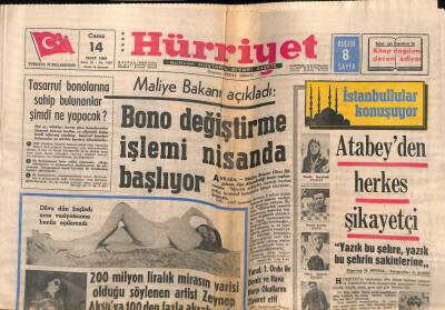 Hürriyet Gazetesi 14 Mart 1969 - Artist Zeynep Aksuya 100 Den Fazla Akraba Çıktı GZ54623 - 1
