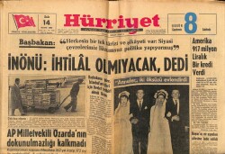 Hürriyet Gazetesi 14 Mayıs 1963 - İnönü İhtilal Olmayacak Dedi GZ65290 - 2