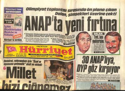 Hürriyet Gazetesi 14 Mayıs 1987 - 30 Anaplıya , DYP Göz Kırpıyor GZ60878 - 1