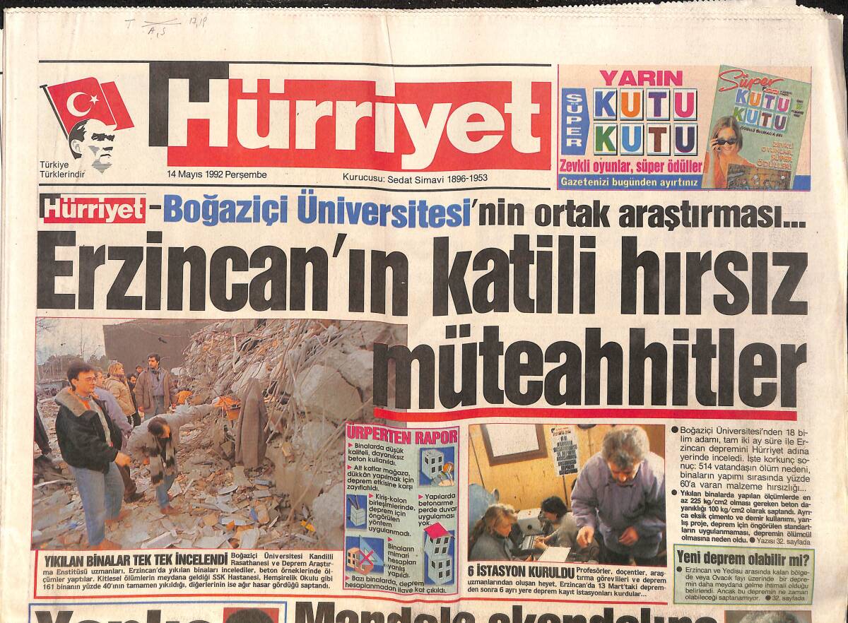Hürriyet Gazetesi 14 Mayıs 1992 - Ünlüler Türk Lokantasında * Marilyn Monroe - Charles Brunson - Eric Clapton - Joan Collins GZ157875 - 1
