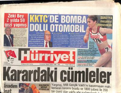 Hürriyet Gazetesi 14 Mayıs 2004 - KKTCde Bomba Dolu Otomobil - Hindistana İtalyan Başbakan GZ96694 - 1