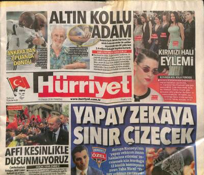 Hürriyet Gazetesi 14 Mayıs 2018 - Ermenistanı Acemoğlu Kurtaracak - Marsa Mini Drone GZ125581 - 1