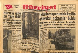 Hürriyet Gazetesi 14 Nisan 1958 - Üsküdar Vapurundaki Keşifte Ehlivukuf Noksanlar Buldu GZ68891 - 2