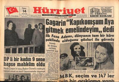 Hürriyet Gazetesi 14 Nisan 1961 - Kennedy Hür Dünyanın Zayıfladığı Kanaatinde Değil GZ91632 - 1
