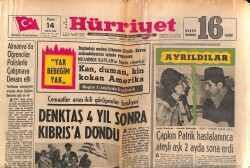 Hürriyet Gazetesi 14 Nisan 1968 - Denktaş 4 Yıl Sonra Kıbrısa Döndü GZ72011 - 2