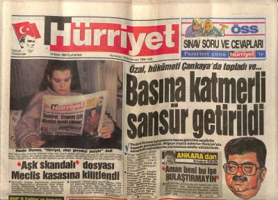 Hürriyet Gazetesi 14 Nisan 1990 - Ahu Tuğba Ve Duygu Asena Üçer Ay Hapse Çarptırıldı GZ61692 - 1