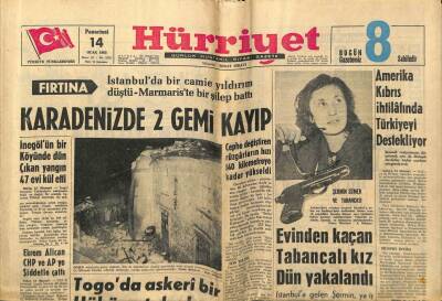 Hürriyet Gazetesi 14 Ocak 1963 - Karadenizde 2 Gemi Kayıp GZ97520 - 1