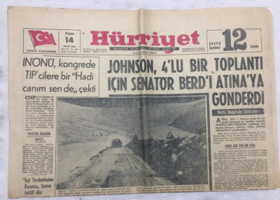 Hürriyet Gazetesi 14 Ocak 1968 - İnönü,Kongrede TIPcilere Bir Hadi Canım Sende Çekti - GZ17961 - 1