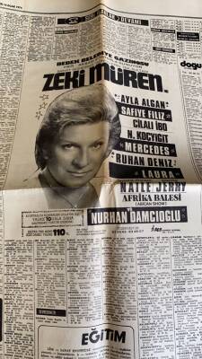 Hürriyet Gazetesi 14 Ocak 1974 - Bebek Belediye Gazinosu Zeki Müren Reklamı GZ76402 - 2