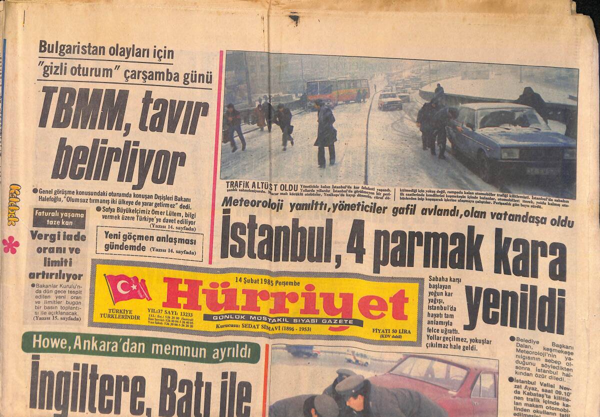 Hürriyet Gazetesi 14 Şubat 1985 - Erbakan Ve Arkadaşları İçin Karar: Beraat - Playboy'da İşler Tıkırında GZ155980 - 1