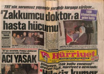 Hürriyet Gazetesi 14 Şubat 1988 - Zakkumcu Doktora Hasta Hücumu GZ64331 - 2