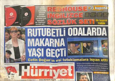 Hürriyet Gazetesi 14 Şubat 2011 - İtalyada Kadın İsyanı Sürüyor - Çetin Doğanın Eşi Tutuklamalara İsyan Etti GZ125767 - 1