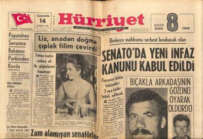 Hürriyet Gazetesi 14 Temmuz 1965 - Papandreu Savunma Bakanını Partisinden Kovdu GZ68692 - 2
