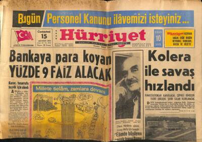 Hürriyet Gazetesi 15 Ağustos 1970 - Kolera İle Savaş Hızlandı GZ72101 - 2