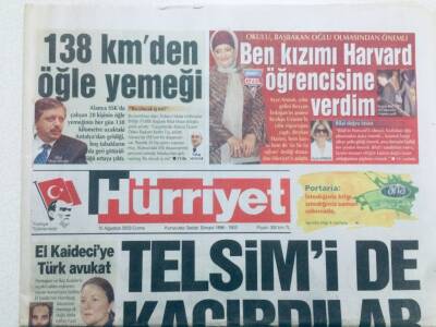 Hürriyet Gazetesi 15 Ağustos 2003 - Telsimi De Kaçırdılar GZ43318 - 2