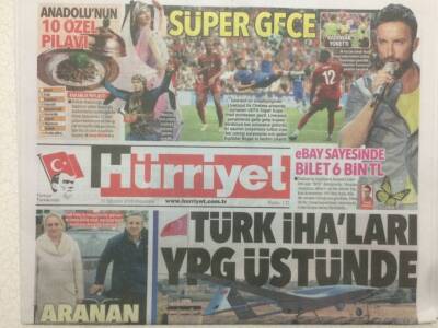 Hürriyet Gazetesi 15 Ağustos 2019 - Türk İhaları YPG Üstünde GZ47023 - 1