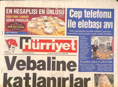 Hürriyet Gazetesi 15 Aralık 2000 - Schröderin Karısı Gazeteci Kovdurttu - Bushla Alay Ediyorlar - Madonna Böyle Gelin Olacak GZ127953 - 1