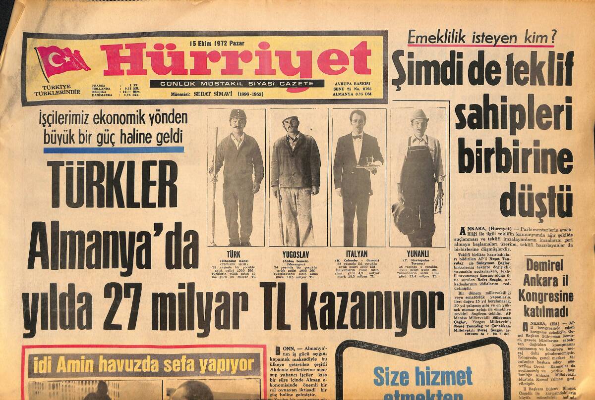 Hürriyet Gazetesi 15 Ekim 1972 - Sümerbank Satış Mağazalarında Grev Başladı GZ157807 - 1