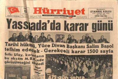 Hürriyet Gazetesi 15 Eylül 1961 - Yassıadada Karar Günü , 475 Gün Sonra.. GZ114478 - 1