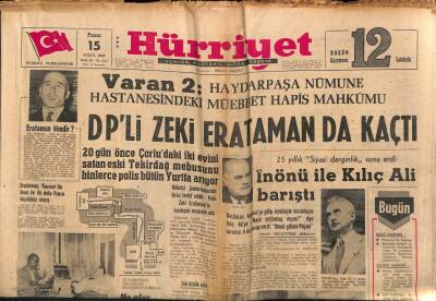 Hürriyet Gazetesi 15 Eylül 1963 - Sultan Abdülmecit İlk Defa İngiliz Elçisinin Balosunda Çatal Bıçakla Yemek Yemişti... GZ72009 - 2