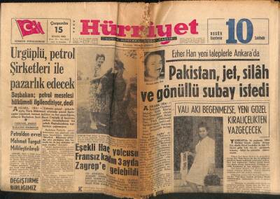 Hürriyet Gazetesi 15 Eylül 1965 - Ezher Han Yeni Taleplerle Ankarada GZ77766 - 1